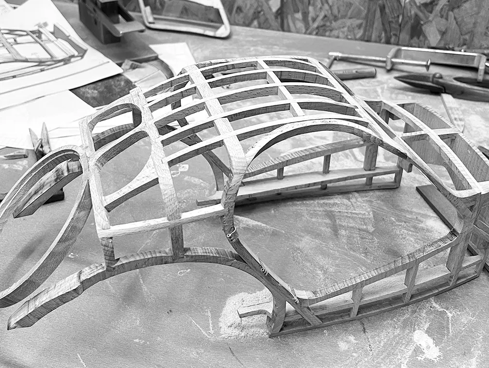 Miniatures de Prestige 1/8e par Laurent Pierson - plan rapproché structure bois